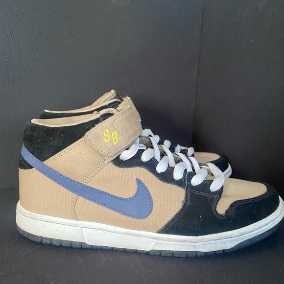Nike SB Dunk Mid Workwear M7 Khaki Black Navy Velcro Rare Sneakers - Picture 9 of 16